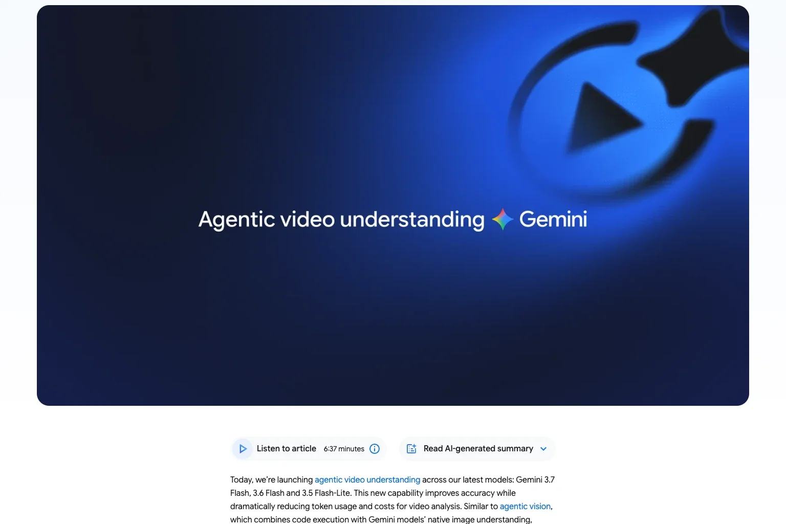 Gemini Adds Agentic Video Understanding, Fetching Only the Segments It Needs