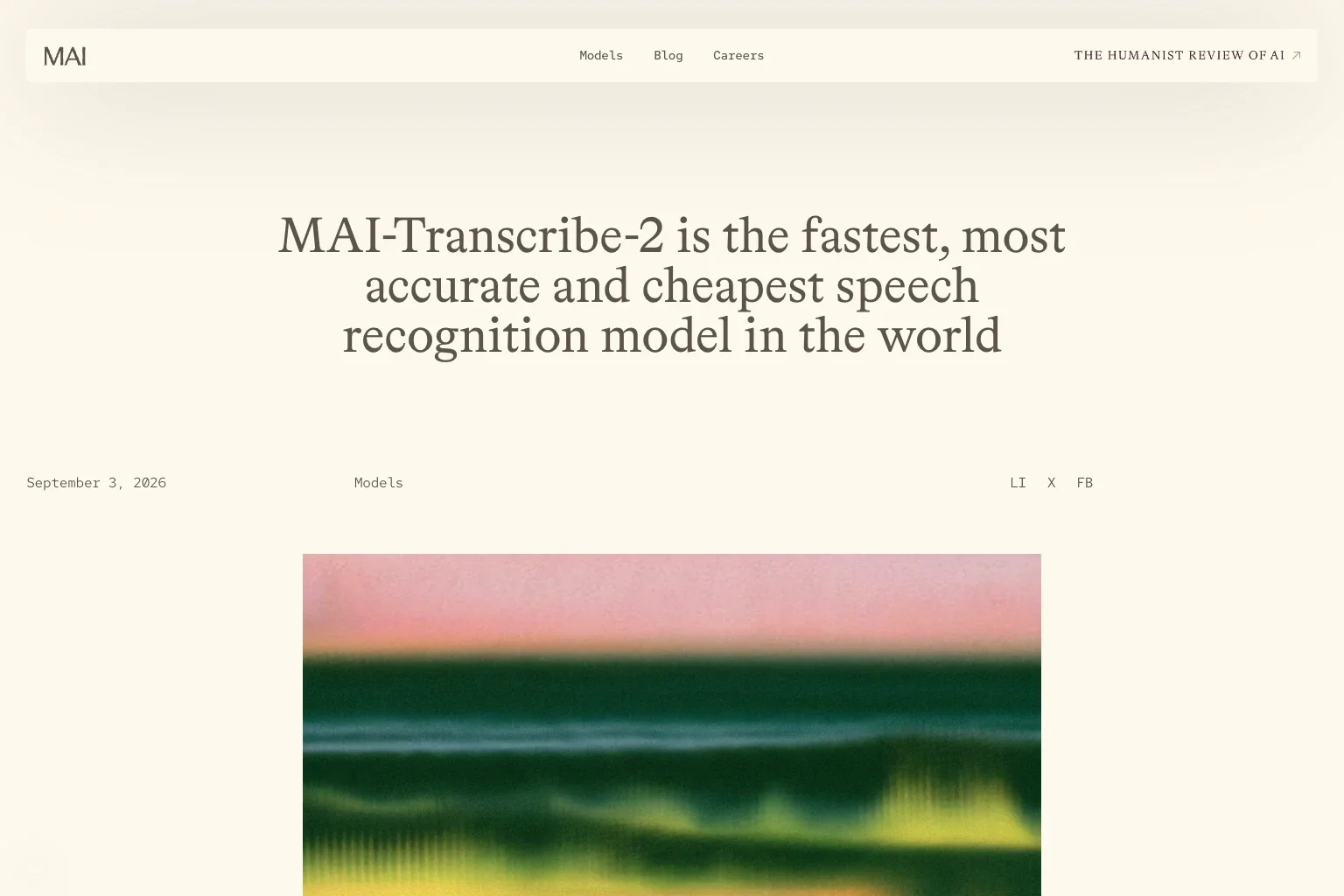 Microsoft Releases MAI-Transcribe-2 Speech Recognition - $0.10 per Hour of Audio, Priced Through Year-End
